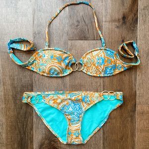 Like New Orange & Gold Bikini